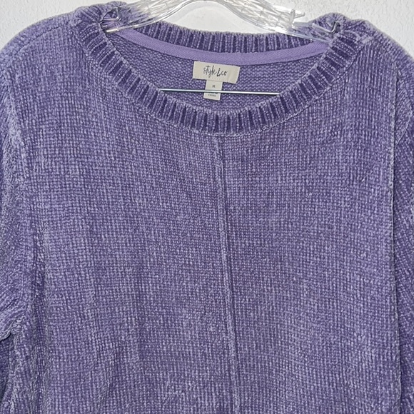 Style and Co Womens Crewneck Seam Chenille Sweater Size XL NWT - Picture 2 of 9